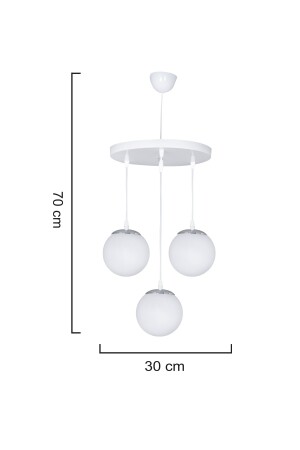 Hängelampentablett Weiß 3-teiliger Kronleuchter aus weißem Glas SEF156 - 8