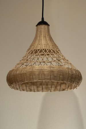 Hängeleuchte aus Bambus-Rattan, Kronleuchter: Pyramide, Modell: 37–40 cm, Rattan-128 - 8