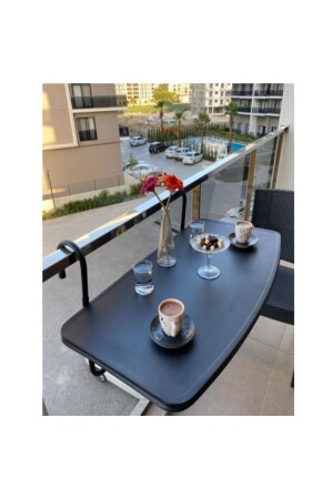Hängender Balkontisch & praktischer faltbarer hängender Garten, Balkontisch in schwarzer Farbe 2kfaltbarer Tisch - 1