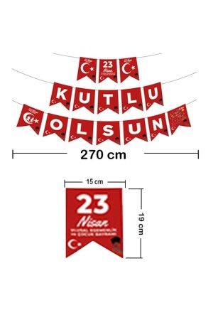 „Happy 23 April“-Anhängerbuchstaben – 23. April-Banner – Show-Banner – Feiertag 23. April-Hängelampen-Ornament - 3