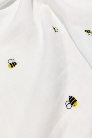 Happy Bee besticktes Bezugsset aus 100 % Baumwoll-Musselin (90 x 90 cm, 2 Stück) BABYMUSLIN3103 - 4