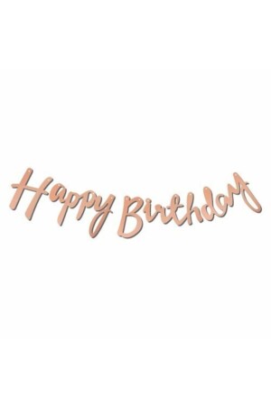 Happy Birthday-Kalligraphie-Banner, Schriftart Roségold-Metallic, 2–10 cm - 1