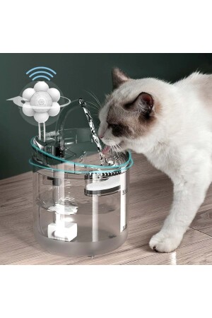 Hareket Sensörlü Kedi Köpek Için Sessiz Şeffaf Otomatik Su Pınarı Su Çeşmesi Su Sebili - 1