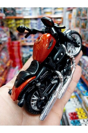 Harley Davıdson Diecast Metal Çek Bırak Motorsiklet Turuncu Model Motosiklet 12cm 36342432 - 2