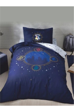 Harry Potter Hogwarts Lisanslı Tek Kişilik Nevresim Takımı Mavi HPH1NT24 - Özdilek