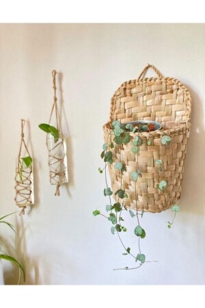Hasır Ahşap Sepet Modeli Dekoratif Aksesuar - Süs Dükkanı