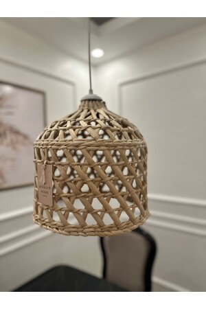 Hasır Bambu Rattan Avize 30cm (duy Dahil ) - 3