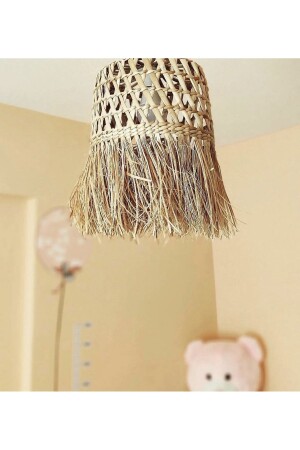 Hasır Bambu Rattan Sarkıt Saçaklı Avize 30cm (DUY DAHİL ) Çocuk Odası Avize- Salon Mutfak Avize - Afralyahome