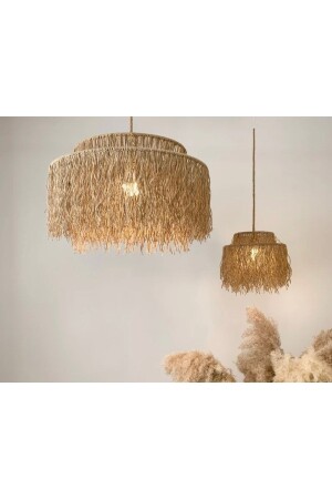 Hasır Püsküllü Çift Katlı Bohem Rustik Avize - Nylife