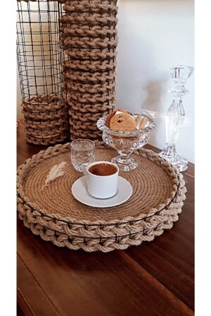 سلة من المزاحة / سلة تزيينية / سلة الشاي / سلة قهوة / سلة الحبل - Egindra