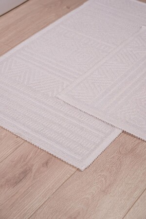 Hat Badematte aus natürlicher Baumwolle, 2er-Set, 60 x 100 x 50 x 60 cm – Ecru - 3