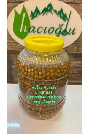 Hatay Yöresel Halhalı Küçük Boy Çerezlik Yeşil Zeytin 5 Litre - 3 Kg Bidon minik boy zeytin 3,5 bidon - 1