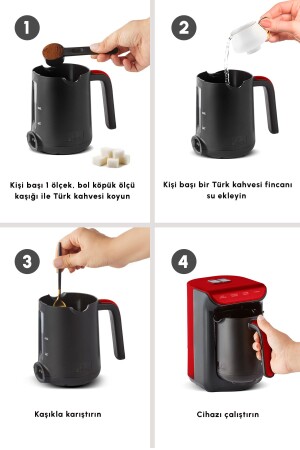 Hatır Köz Sütlü Türk Kahve Makinesi Imperial Red - 6