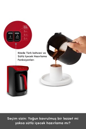 Hatır Köz Sütlü Türk Kahve Makinesi Imperial Red - 7