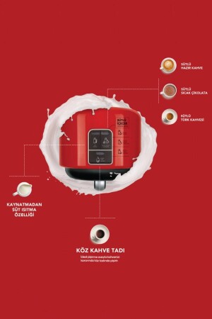 Hatır Mod Sütlü Türk Kahve Makinesi Red 153.03.06.8253-1 - 2