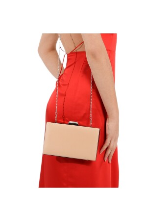 Haut Nude Farbe Matt Leder Haut Leder Abendtasche Abendtasche Verlobung Hochzeit Tasche 135 Volumen - 4