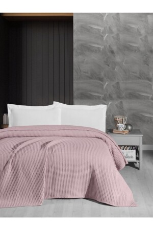 Havuzlu Pike Örgü Battaniyesi Pamuklu Kalın İplik Ev Dekorasyonu Tek Kişilik 170x240 - Mulberry
