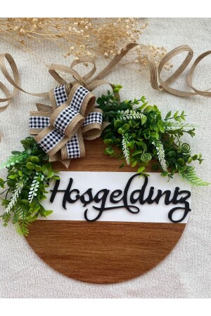 زينة الباب - زينة الباب الخارجي الترحيب مع التحقق - ملحقات الباب الأمامي HB-1555 - HOBİ55