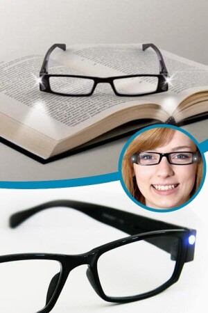 Hd Led Işıklı Kitap Okuma Gözlüğü Camsız Gözlük - 1