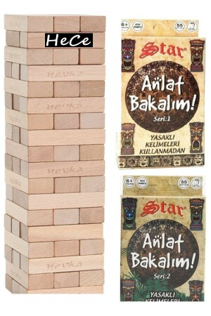 Hece 54 Parça Jenga-denge Oyunu Ve Anlat Bakalım Tabu Seri 1 2 Kartları - 2