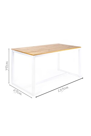 Hector 139 Esstisch-Weiß-Eiche Küchentisch Wohnzimmertisch Metall Holz für 4 Personen - 6