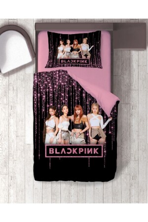 Hediye Nevresim Black Pink Baskılı Tek Kişilik Nevresim Takımı Çarşafsız pink20112 - 1