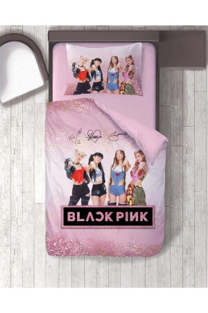 Hediye Nevresim Black Pink Baskılı Tek Kişilik Nevresim Takımı Çarşafsız pink201660 - 1