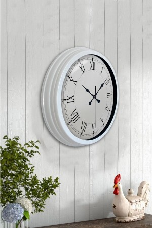 Hediyelik Metal Beyaz Retro Duvar Saati 40 Cm VeraConcept124 - 3