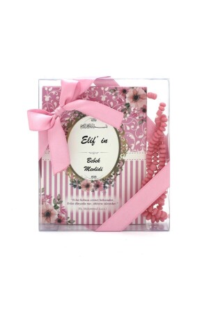 Hediyelik Mevlüt Paketi- Çanta Boy Yasin Kitabı- Kokulu Tesbih Ve Asetat Kutulu Set Pembe - Kuransepeti