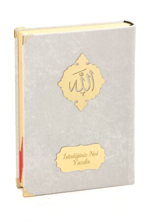 Hediyelik Türkçe Mealli İsme Özel Orta Boy Kadife Kaplı Kuranı Kerim Beyaz - Ihvanonline