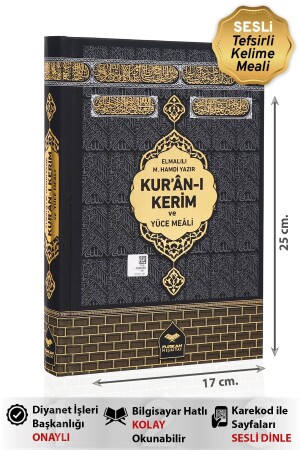 Heiliger Koran und seine von Diyanet genehmigte Übersetzung (ARABISCH – MEAL – SPRACHWORT UND MEALLI TEFSIR) Mittlere Größe 17 x 25 cm KRN-D-MEDIUM - 1