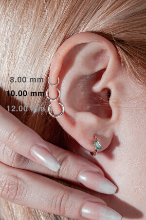 Helix-tragus Kıkırdak Clicker Piercing Küpe 6.00 Mm Sade Küpe Sarı Altın D00199191 - 6