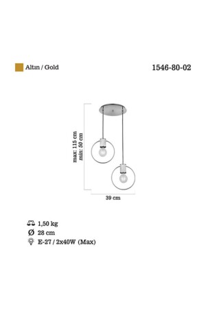 Hella 2-teiliger Goldkronleuchter 2xe27 1546-8-02 - 4