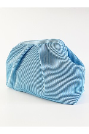 Hellblaue Plissee-Clutch-Handtasche für Damen HYBPLSE - 2