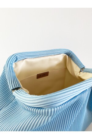 Hellblaue Plissee-Clutch-Handtasche für Damen HYBPLSE - 3
