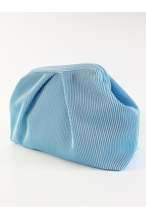 Hellblaue Plissee-Clutch-Handtasche für Damen HYBPLSE - 1