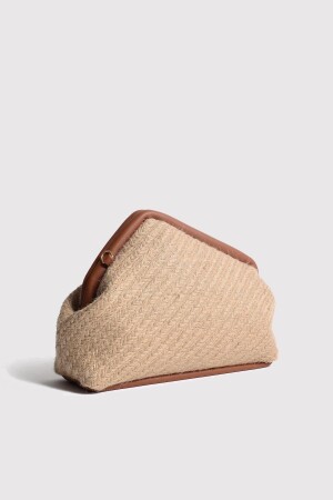 Hellbraune Damen-Clutch aus Jute-Stroh - 3