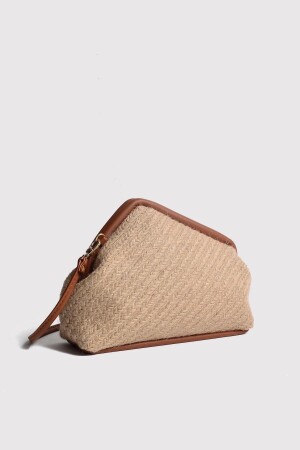 Hellbraune Damen-Clutch aus Jute-Stroh - 4