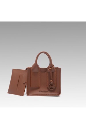 Hellbraune, matte Minitasche mit Zubehör BR003PUREMINIBAG - 5