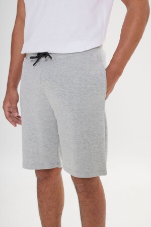 Hellgraue Melange-Standard-Passform für Herren, bequeme, sportliche Strickshorts für den Alltag 4A9521200002 - 3