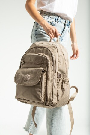 Hellnerzfarbene Unisex-Schultasche in Mega-Größe mit verstellbarem orthopädischem Riemen, 9 Fächern und Laptopfach - 2