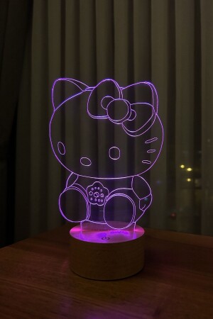 مكنسة هدية مكنسة مكنسة هيلوتي (Hello Kitty) الصورة 7 ألوان خضراء قاعدة خشبية - By-Lamp