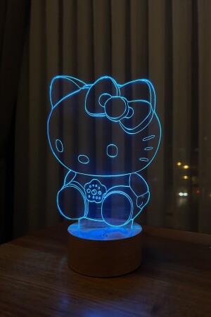 Hello Kitty Led Masa Lambası - Ahşap Taban ILZV-395 - 6