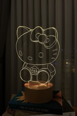 Hello Kitty Led Masa Lambası - Ahşap Taban ILZV-395 - 10