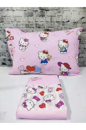 Hello Kitty Pamuklu Kumaş Tek Kişilik Nevresim Seti ( Çarşafsız ) hellokittynevresimseti - 1