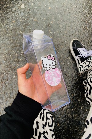 Hello Kitty Wasserflasche, 500 ml, Mica-Milchbox-Design, Wasser-, Kaffee- und Getränkeflasche, Hello Kitty Starbucks-Wasserflasche, Yushi-MATARA-HELLOKITTY - 5