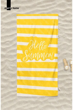Hello Summer S - Baskılı Plaj Havlusu - 1