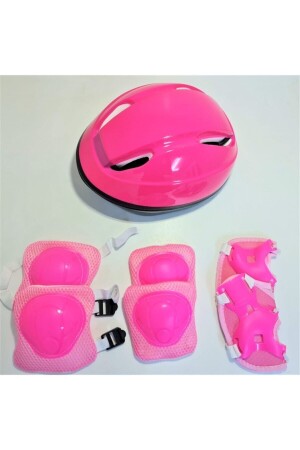 Helm Knieschoner Ellenbogenschoner Handschuh Schutz Kinder Set Pink FSP - 3