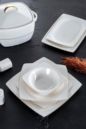 MNZ-Henna 60 قطعة طعام عشاء البورتسلاني مجموعة 12 شخص HNA-21-0354/1Y - ACAR