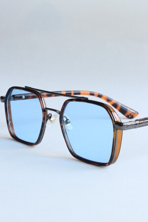 Henry Metall Matte Quadrat Rechteck Blau Glas Leopard Rahmen Uv400 Unisex Sonnenbrille TYC00507305659 - 1